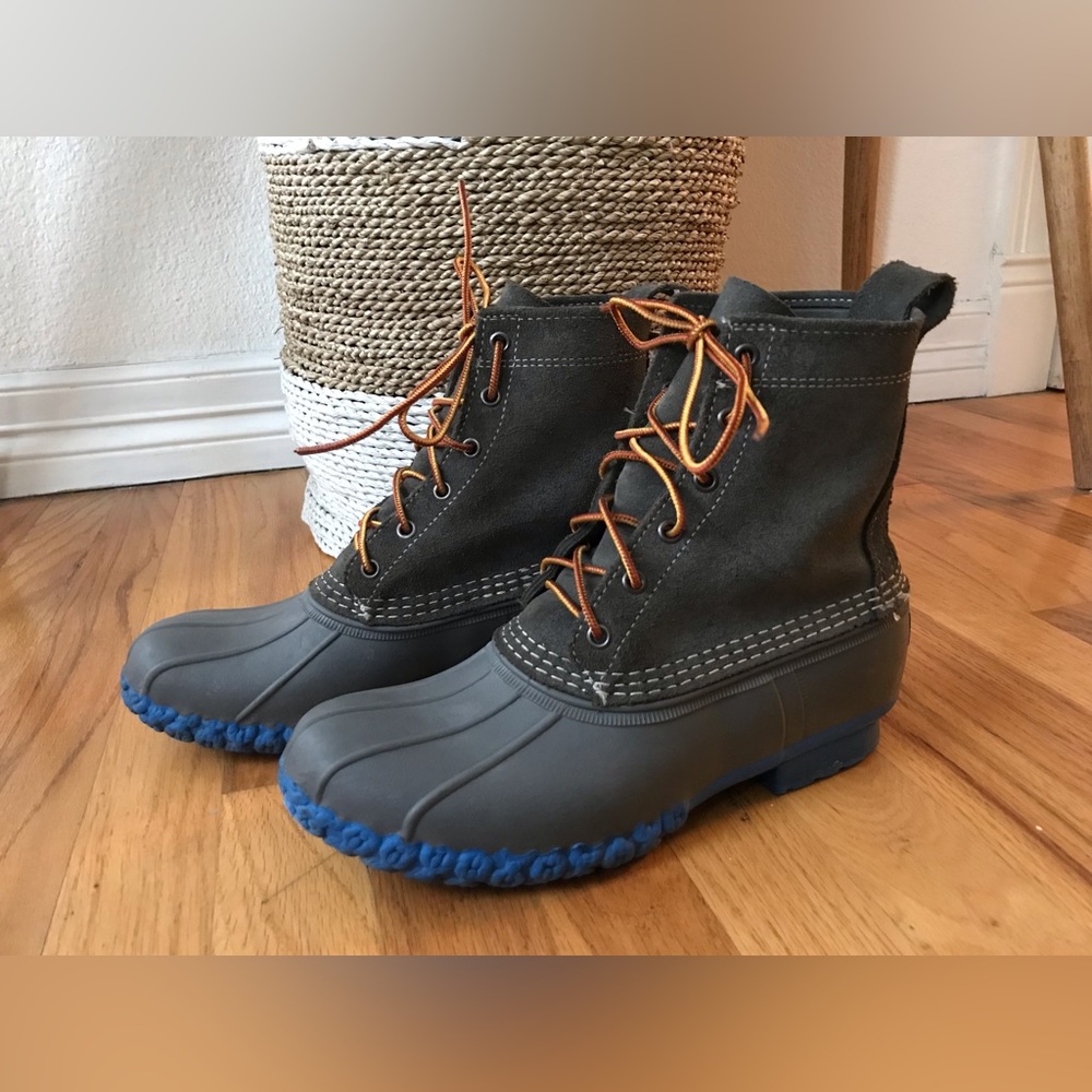 Women's Small Batch L.L.Bean Boots, 8" Suede Blue / Grey Sz 9